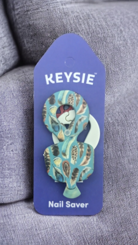 Turquoise Feather Keysie Nail Saving Tool