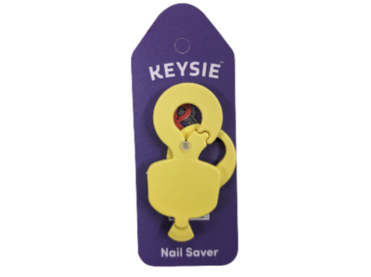 Bright Yellow Keysie Nail Saving Tool Keyring