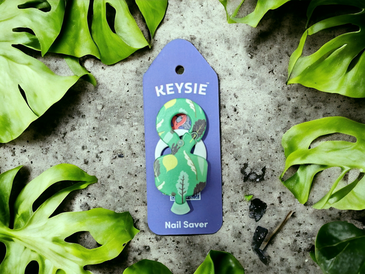 Green Leaves Keysie Nail Saving Tool Keyring